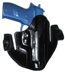 Deep Concealment Tuckable IWB holster - Black Leather
